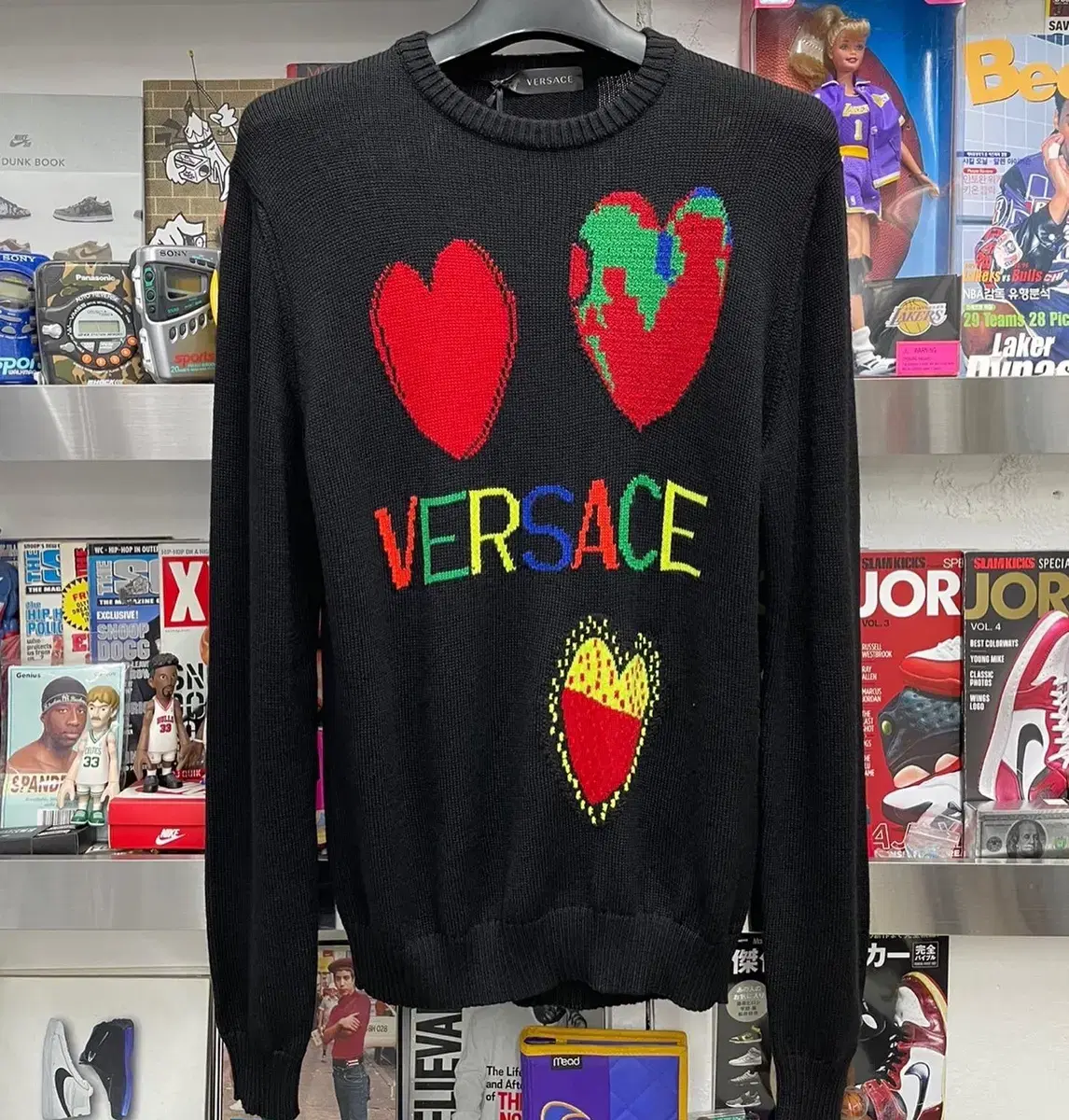 베르사체 versace heart detail sweater